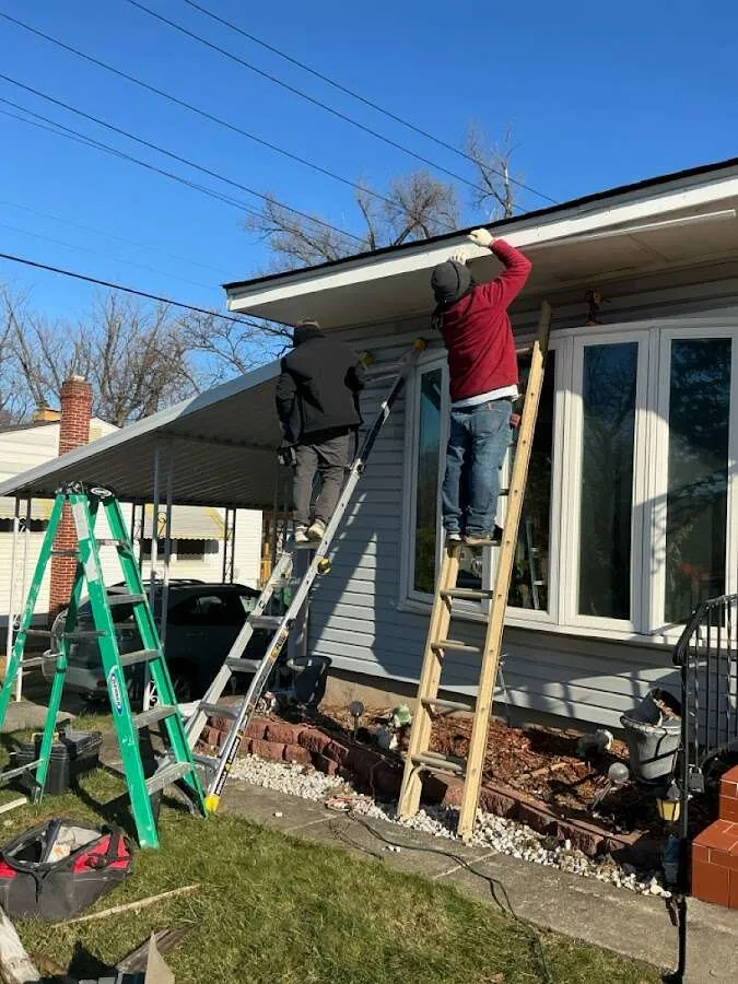 Restoration crew performing exterior repair in Lakeport
